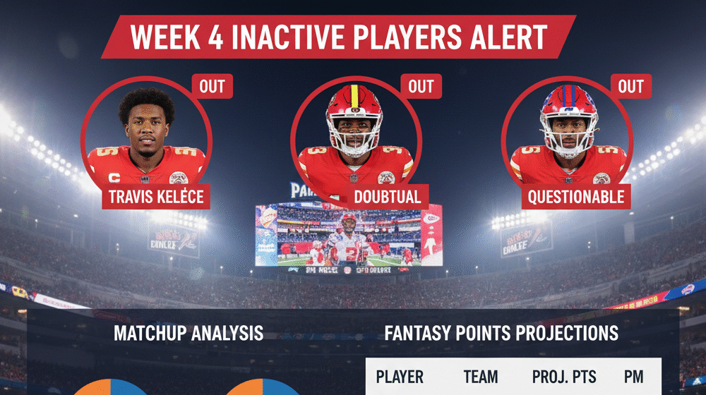 Week 4 NFL Fantasy Football Inactives & Matchup Analysis USA Fantasy Tips