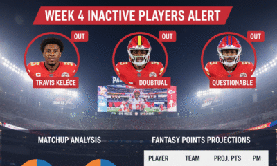 Week 4 NFL Fantasy Football Inactives & Matchup Analysis USA Fantasy Tips